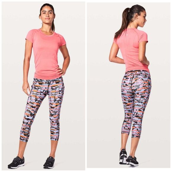 Lululemon Size 6 Speed Up Crop Inversion Multi Color Legging - Picture 1 of 10